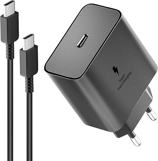 45W USB C-lader - Superrask lading for Samsung Galaxy S24/S23/S22 & A-serien - Inkluderer 2m USB C-kabel