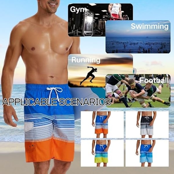Miesten uimahousut Miesten uimashortsit Nopeasti kuivuvat surffishortsit Rantahousut Raidallinen housut Gradientti Vedenpitävät housut Kesä L Orange