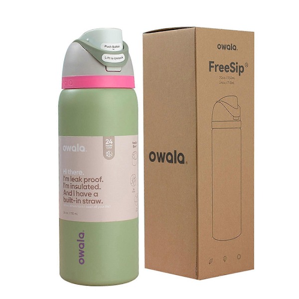 High-Quality New Large 710ml Off-White Thermos Bottle for Adventures green