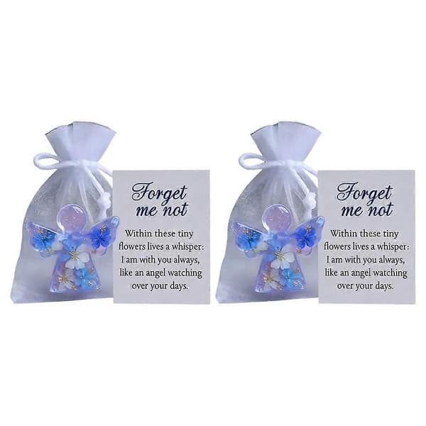 Forglemmegei Tørket Blomst Engel Minnesmerke White/2pcs 2pcs