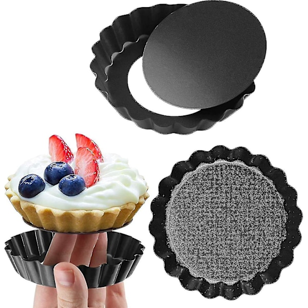 6 Pieces Tart Mold, Small Pie Dish Quiche Mold, Tartlet Mold With Removable -xx