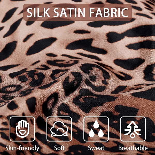 2 stk. satin hårhuer, satin hue til sorte kvinder, hårhue Black leopard