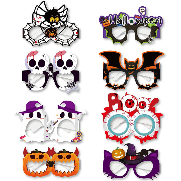 Halloween Morsomme Dekorative Papirbriller Barn Fest Fotorekvisitter Papir Øyebriller 8/16/24 Stk 24Pcs