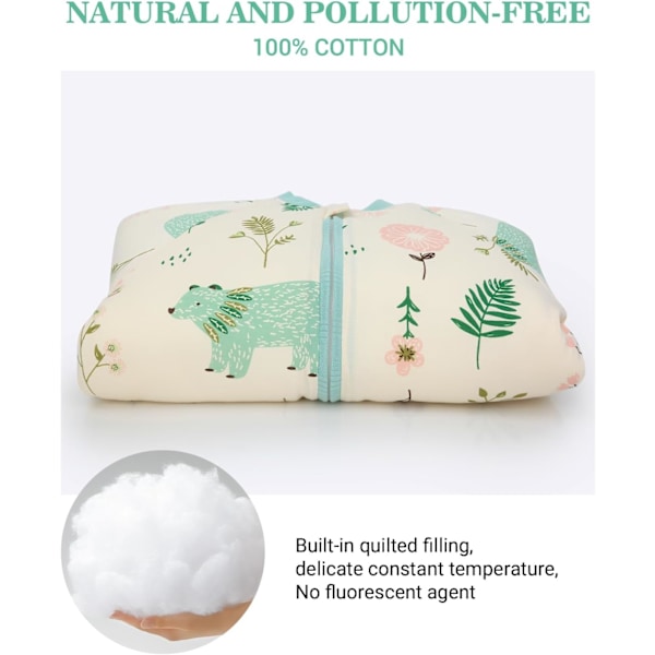 Baby sovepose for gutter og jenter, avtakbar erme med ben, bomulls-pyjamas, glidelås-drakter, heldrakt, vinter-sovedrakt 6-18 måneder, gul (3,5 Tog) XL Yellow