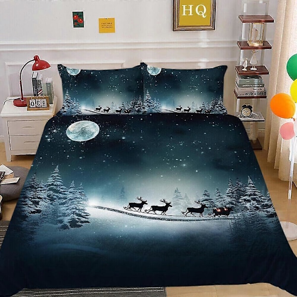 v4151 Sängkläder Julgran Presenter Barn Jultomte Dekor Påslakanset Sänglinne Sängkläder IU4151 135x200cm 53x78in