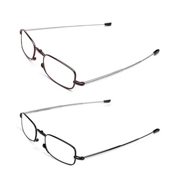 Bærbare, sammenklappelige læsebriller i moderigtigt design med rotation +1,5 +2,0 +2,5 +3,0 Black 250 degrees