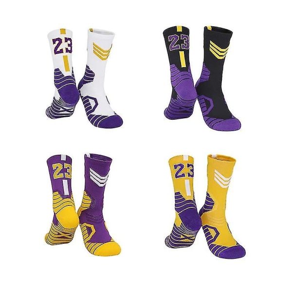 4st Los Angeles Lakers Lebron No.23 Basket Sport Vuxna Barn strumpor