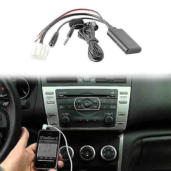 Auton Bluetooth 5.0 Aux-kaapeli Mikrofoni Handsfree Matkapuhelin Ilmainen Puheluadapteri Mazda 2 3 5 6 MX5 RX8 CX7 black