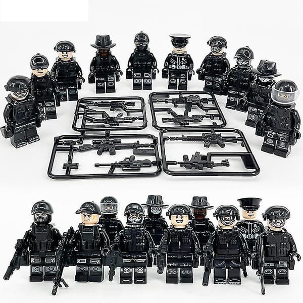 Sotilassarjan koottu roisto 36 minihahmoa ja jeeppi black one size