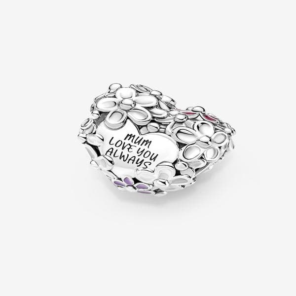 Pandora - Mor Tusindfryd Hjerte Charm - Sterlingsølv