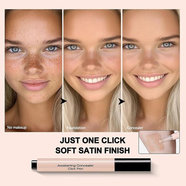 Concealer Click Pen, Flydende Concealer Pen, Concealer til Mørke Rande, Let Dækkeevne, Holdbar Formel, til Piger Warm Beige