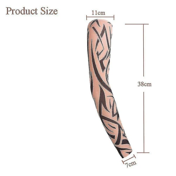 Arm Tattoo Sleeves, 6 Pack Män Fake Temporary Tattoo Nylon Sleeve Arm Stockings Elastisk Biker Sleevelet För Halloween