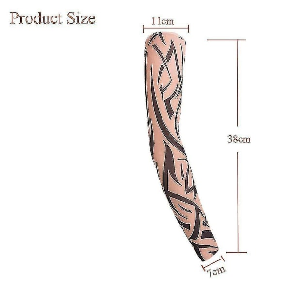 Arm Tattoo Sleeves, 6 Pack Menn Fake Temporary Tattoo Nylon Sleeve Arm Stockings Elastic Biker Sleevelet For Halloween