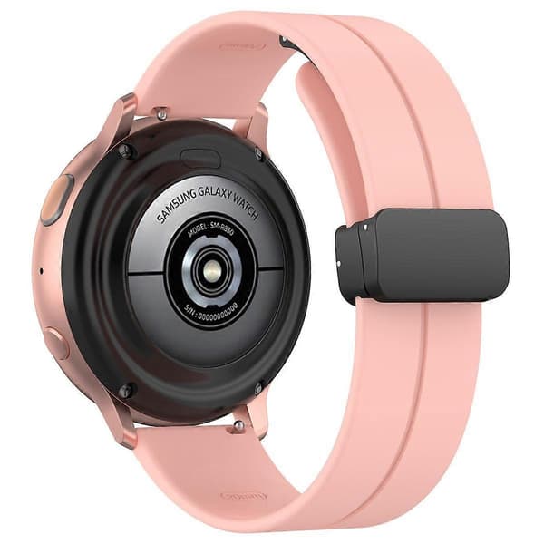 xDfind Flat Head Groove Folding Black Buckle Silikon Klockarmband Light Pink 22mm