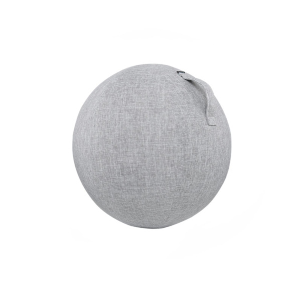 Dammsäker halkfri träningsboll i bomull och linne, praktisk fint stickad yogabollskydd för hemmet Grey with White