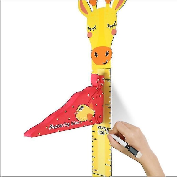 3D-magneettinen kasvupituusmittari lapsille, irrotettava seinäkoriste giraffe