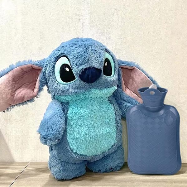 Anime Kawaii Stitch Plysch Varmvattenflaska Vinter Hem Vatten Fi