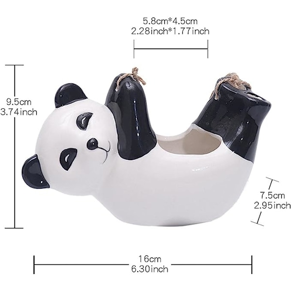 Bedårende keramisk panda hængende er til indendørs have skrivebordskontorindretning