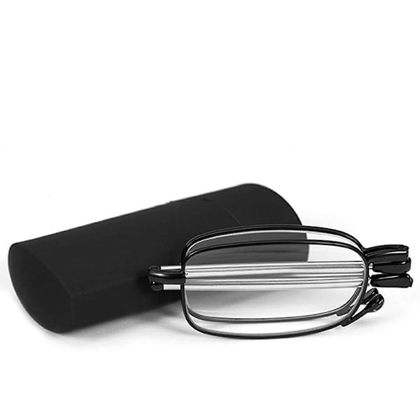 Bærbar, sammenleggbar lesebrille med rotasjon, +1,5 +2,0 +2,5 +3,0 Black 200 degrees
