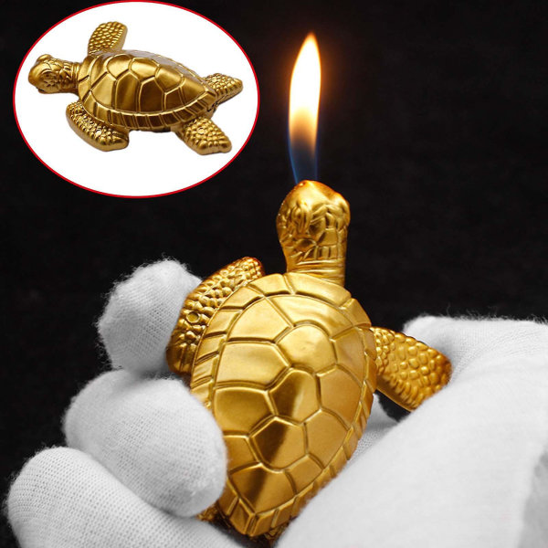 Lättare Little Turtle Bordsskiva Dekoration Tändare Open Flame Tändare Personlig plätering Tändare Gold