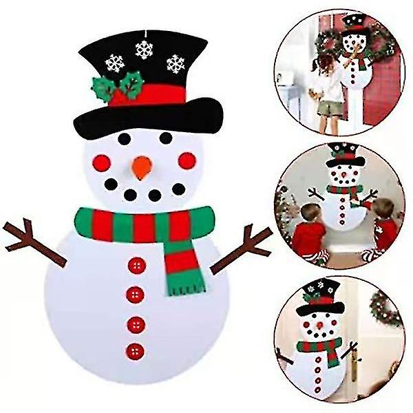Filt Jul Snømann Sett, 3,3ft Stor Barn Filt Snømann Spill Sett Filt Jul Ornamenter Sett Barn, Julepynt Bd