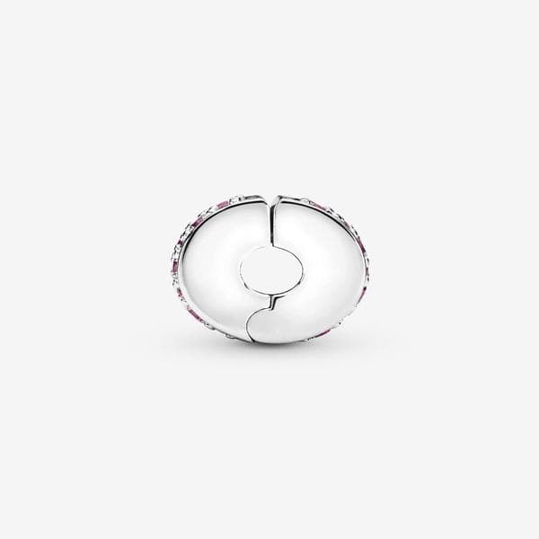 Pandora - Rosa Pavé Clip Berlock - Sterling silver