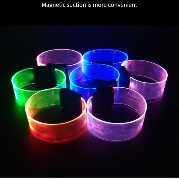 Led Luminous Armband Magnetisk handledsrem Säker Nattljus Armband Underhållning Hejande orange