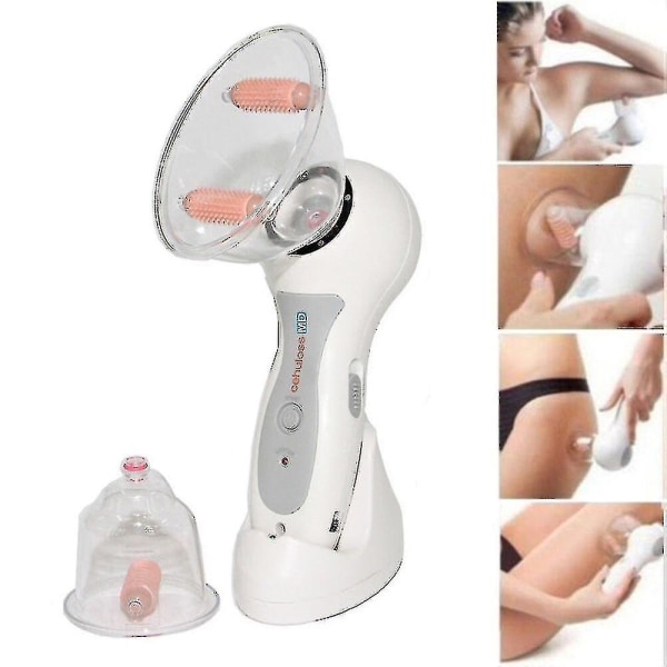 Kroppsmassage Vakuumtanken Anti-cellulit Massager Enhet Terapi Kit Terapi Sugkopp, 1 Styck, Vit