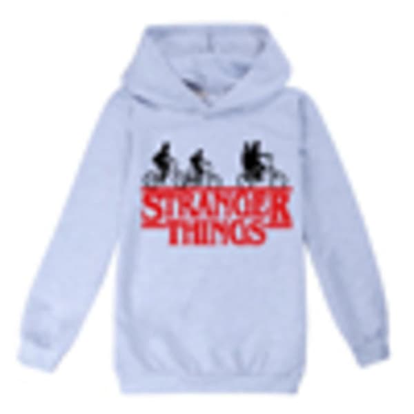 Stranger Things Hættetrøje Trøje Pullover Jumper Udendørs Grå 150cm til Drenge 150cm