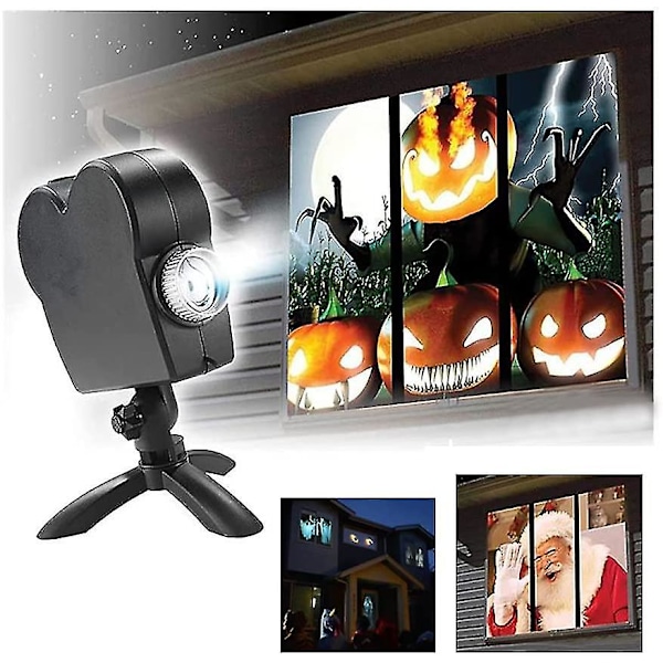 Halloween Jul Holografisk Projektor Vindu Projektor Led Holografisk Projektorlampe