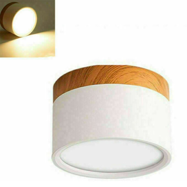 LED-taklampe, varmt hvitt downlight for stue, gang, svart