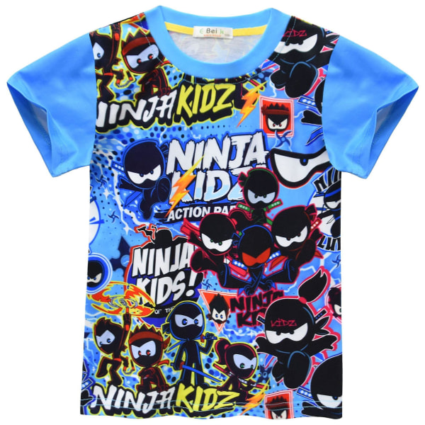 2023 Count Cm Printing Ninja Kidz Sommer Børns Kortærmet Sæt T-shirt Top + Shorts 91182 100cm