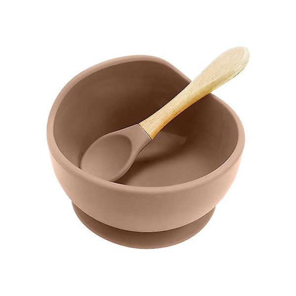 Silikon baby skål sugkopp silikon bordsset baby avvänjning skål med silikon