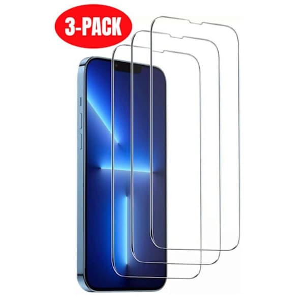 3 Pack Tempered Glass iPhone 13/13 Pro Screen Protector Full Screen Compatible Phone Case, High Definition and Ultra Clear [Kraft Paper Packaging] 3pcs
