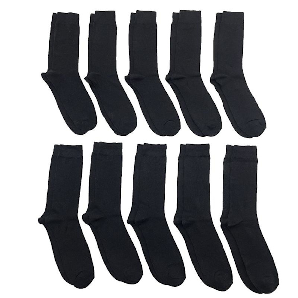 Bambusstrømper 10 Par (Sort) Sort Black 35-38