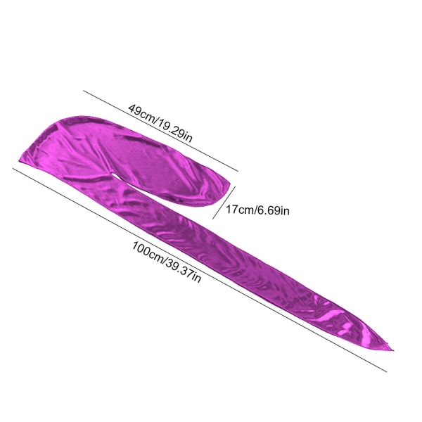 Silkeslen Durag med lång svans för män, Pack Durags Do Rags för 360 vågor Purple