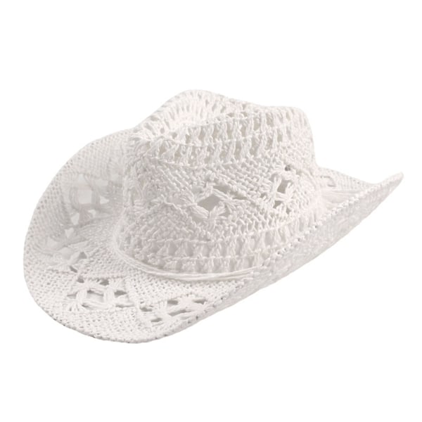 Cowboy Hat Klassisk Vintage Uthulet Unisex Krøllet Kant Bred Bredebremmet Solhatt Fiskehatt