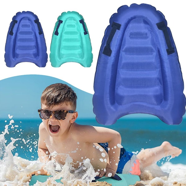 Inflatable Surf Body Board With Handles, Lightweight Swimming Aid Floating Surfboard, Summer Beach Safety Surfing Water Toy For Kids Adult Green