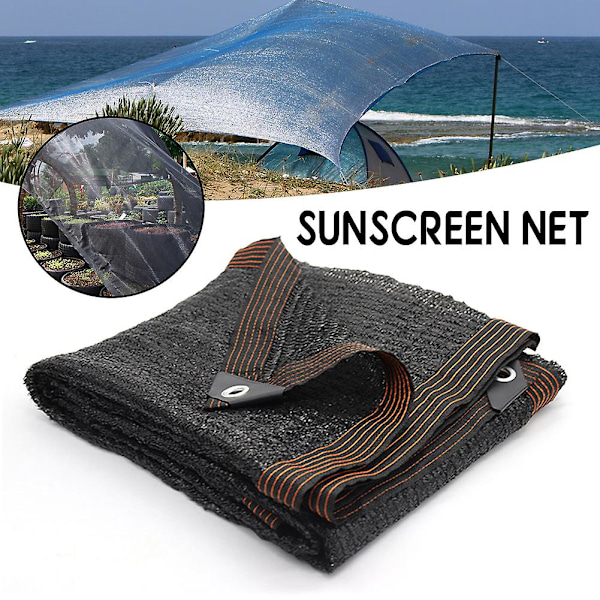 Utomhus Solskyddsnät med Hål UV-Resistent Finväv Jordtäcke för Pool Black 2x4M