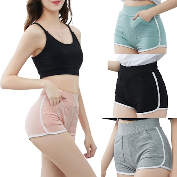 Puuvillaiset joogashortsit Skinny Slim Short Pants ROSA L pinkki pink L