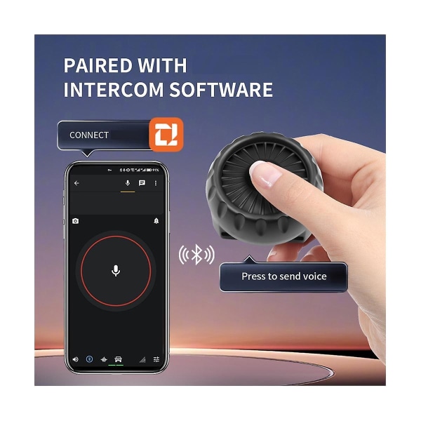 Trådlös Bluetooth Ptt Walkie Talkie kontrollknapp med justerbar rem för Zello Ios Android smartphone Black