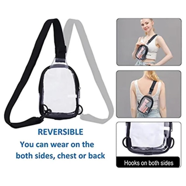 Unisex Transparent Sling Bag Crossbody Bag Axelväska Justerbar Rem