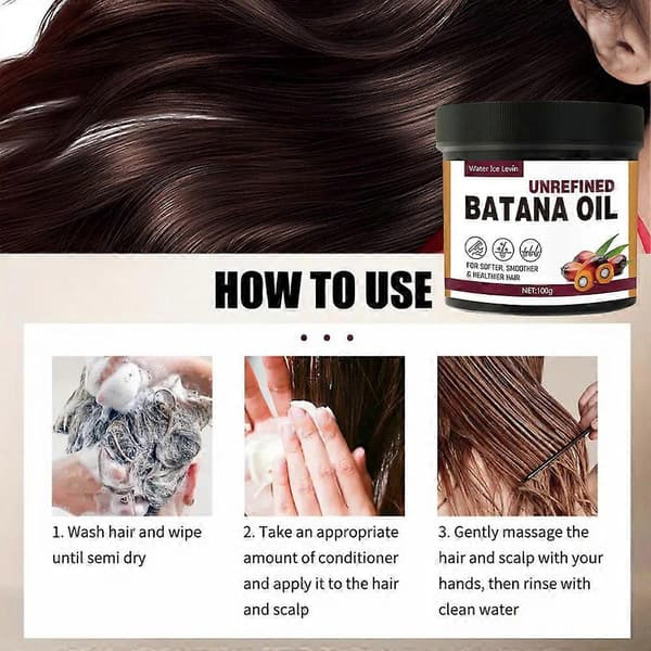 Batana Oil Hårmask, Återfuktande Hårmask för Rötterna, Utjämnande och Fluffig Hårbehandling Hårmask 2pcs