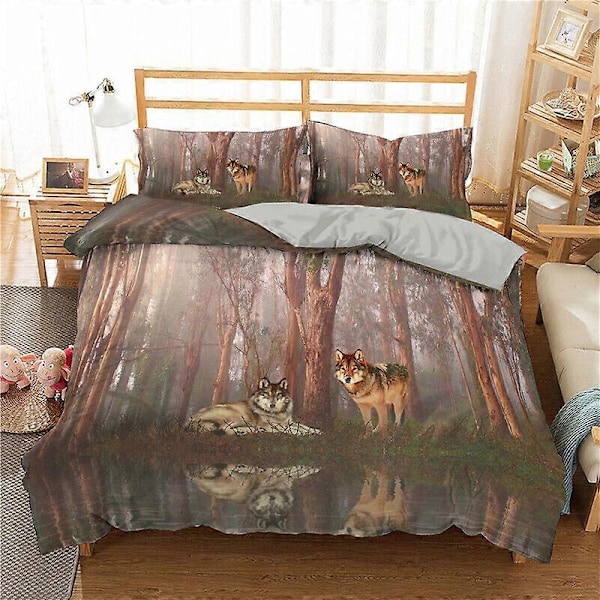 v4687 Sengetøy Ulv Dynetrekk Ulver Pustende Sengesett Sengetøy IU4687 240x260cm 94x102in