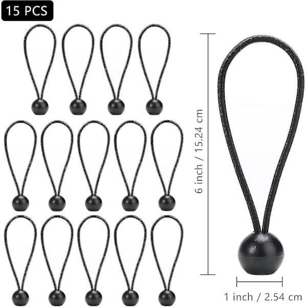15 stk. elastiske spændere til swimmingpoolpresenninger og stropper, spændere til swimmingpoolpresenning, elastisk presenningstrailer, elastisk reb F