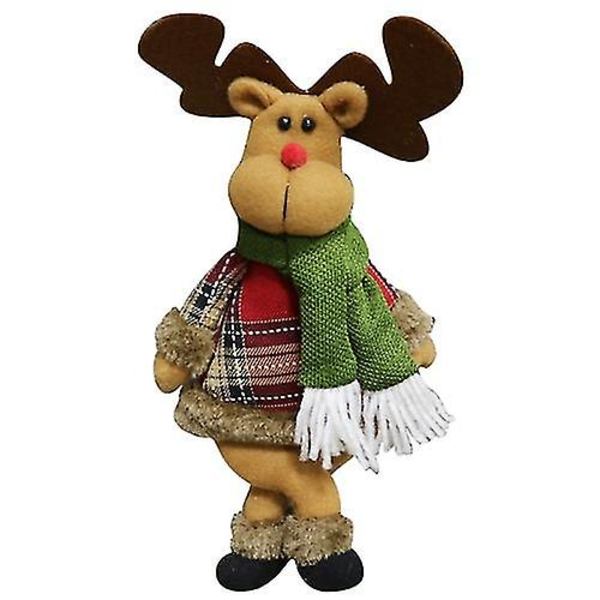 3 st juldekorationer med tomte, snögubbe och älg - Hängande prydnader, Stil: böjda fötter Elk
