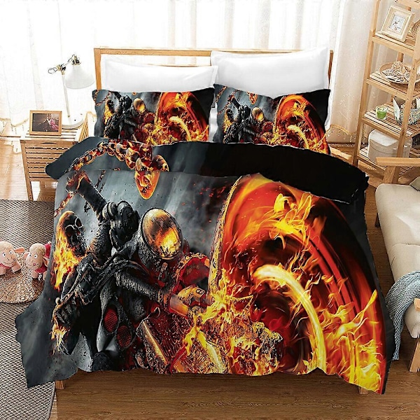 v4747 Sängkläder Ghost Rider Sängset 3 delar Påslakan Örngott Storlekar 3A Sängkläder IU4747 135x200cm 53x78in