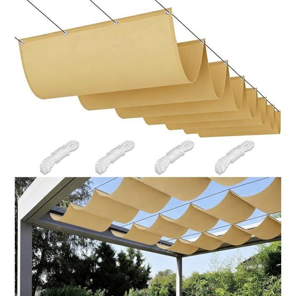 Retractable Wave Sail - Rectangular, Waterproof, UV Protection - 2x3m, Sand 2 x 3 m 2 x 3 m Sable