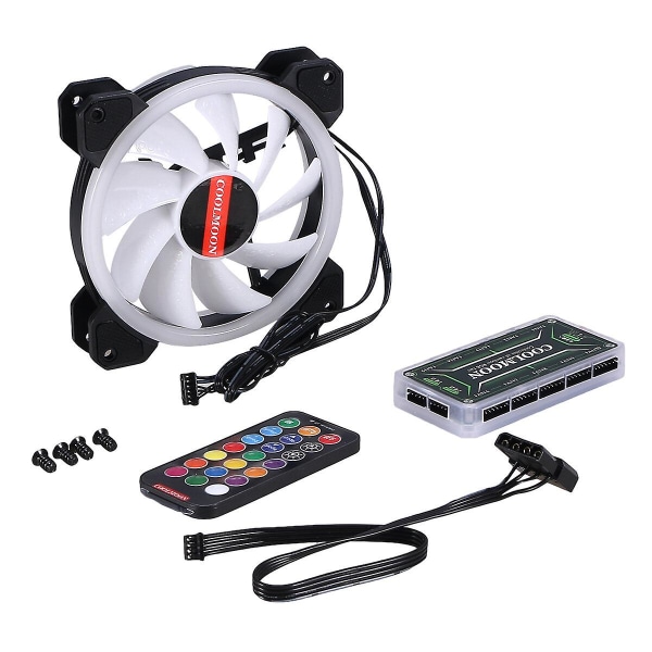 3 Fans Computer Case Fan 120mm Rgb Colorful Pc Cpu Cooling Fan Cooler Silent High Airflow With Rgb Controller As Shown