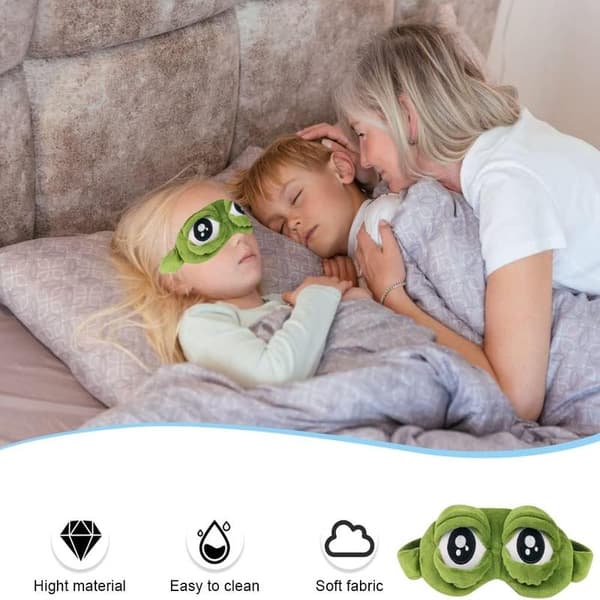 Frø Plys Øjenmasker til Børn til Søvn Tegneserie Fluffy Øjenbind til Søvn Øjenmaske til Søvn